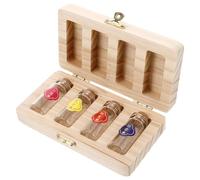 SECFOU Scatola dei Ricordi in Legno 4 Scomparti, Porta Primo Taglio di Chioma e Cordone Ombelicale, Custodia Elegante per Souvenir Nascita Ragazzo Ragazza, Regalo per Neogenitori