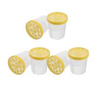 SECFOU Scatola Vuota Antiumidità Riutilizzabile in Plastica Coperchio Giallo, Contenitore per Assorbitori di Umidità per Armadio, Bagno e Camera da Letto, Set 6 Pezzi per