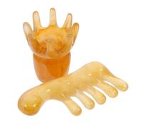 SECFOU Set 2 Pettini Massaggiatori Manuali per Cuoio Capelluto in Resina Cera d'Api Pettine a Polpo Antistatico Tessuti Profondi Gua Sha Accessori Portatili