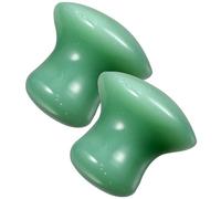 SECFOU Set 2 Pezzi Pietre da Massaggio a Forma di Fungo Verde in Jade, Facili da Impugnare, per Massaggi Viso Efficaci e Miglioramento della Carnagione