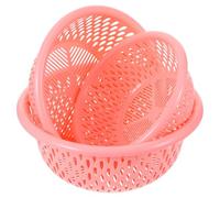 SECFOU Set 3 Pezzi Cestini Scolapasta in Plastico Blu Fori Fini per Drenaggio Efficiente per Lavaggio di Verdure e Frutta in Cucina Domestica Colore Casuale