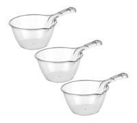 SECFOU Set 3 Pezzi Mestoli d Acqua in Plastica per Bagno e Cucina, Cucchiaio Manico, Grande Capacità e Facile da Pulire, per Servire Acqua e Uso Domestico