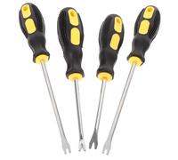SECFOU Set 4 Pezzi Strumenti per Rimuovere Punti Metallici in Acciaio con Doppio Estremità Ultra Affilata e Impugnatura in Gomma per Tappezzeria e Ufficio