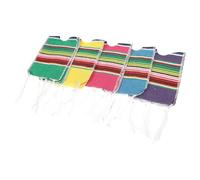 SECFOU Set Cinco De Mayo Copribottiglie Poncho Messicano 5 Pezzi in Cotone Decorazioni Colorate per Bottiglie di Birra e Soda per Feste e Raduni Familiari