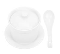 SECFOU Set Ciotole in Ceramica per Stufati con Coperchio, Pentole Resistenti al Calore per Cucina Domestica e Ristoranti, Ciotole per Zuppa Leggere e Facili da Trasportare, per Cucina