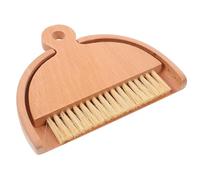 SECFOU Set Pulizia Spazzola Raccogli Briciole e Paletta in Legno Bianco con Design Semplice e Pratico per Pulizia da Tavolo e Interni Auto