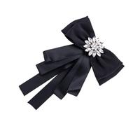 SECFOU Spilla Fiocco a Forma di Strass Nero per Camicia da Donna, Spilla Creativa da Petto per Abiti Festa e Accessori Moda, Decorazione Elegante per Compleanno, Anniversario e Cocktail