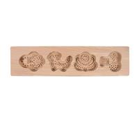 SECFOU Stampo in Legno Materiale Resistente 4 Forme Diverse per Dolci Fai da Te Beige per Festività di Metà Autunno per Mooncake per Festività di Metà Autunno e Amanti della Cucina e
