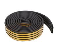 SECFOU Striscia Antivento per Porta d Tipo 20 Metri, Guarnizione Sigillante Autoadesiva Nera 9mmx6mm, Paraspifferi Fonoassorbente Sottoporta Flessibile per Casa, Riduce Rumore, Polvere