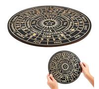 SECFOU Tavola Divinatoria Rotonda Pannello Decorativo in Legno Nero Design Rustico ed Elegante e Accessorio per Pendolo di Energia e Tarocchi per Casa