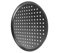 SECFOU Teglia per Pizza Antiaderente Forata in Acciaio al Carbonio 28 Cm Strumento di Cottura per Forno Domestico Teglia Rotonda per Pizza Grande Dolci e Pane