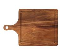 SECFOU Wooden Pizza Tray With Handle Small Cutting Board With Ergonomic Grip For Kitchen Dining Pizza Serving And Food Preparation Natural Wood Chopping Board