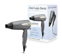 Jean Louis David Asciugacapelli da Viaggio Little Dryer Ultra Compatto 1600W - Manico Pieghevole - Doppia Tensione - 2 Velocità, Aria Fredda - Concentratore 23mm - Accessorio Parrucchiere