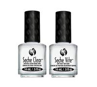 Seche Vite Dry Fast Top Coat/Seche Clear Crystal Clear Base Coat Duo SMALTO Trasparente 2 pezzi, confezione da 2