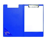 Seco A4+ - Portablocco rivestito in PVC, con clip resistente 1 Confezione Blu - Pieghevole