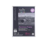 seco, ala1-bk - alluminio cornice, formato orizzontale e verticale, in vetro di sicurezza come con una finitura nera - A1, Metallo, Silver, A1