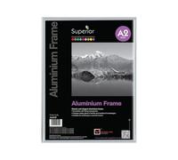 seco, ala1-bk - Alluminio Cornice, Formato Orizzontale e Verticale, in Vetro di Sicurezza Come con Una Finitura Nera - A1, Metallo, Silver, A2