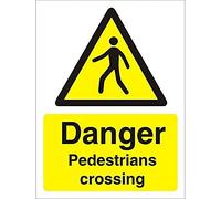 Seco Cartello con pittogramma "Danger Pedestrians Crossing with Person", 300 mm x 400 mm, vinile autoadesivo