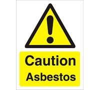 Seco Cartello con scritta "Caution Asbestos", 150 mm x 200 mm, vinile autoadesivo