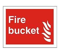 Seco Cartello con scritta "Fire Bucket & Fire Sign", 200 mm x 150 mm - 1 mm, in plastica semi rigida