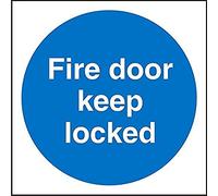 Seco Cartello con scritta "Fire Door Keep Locked", 200 mm x 200 mm, in vinile autoadesivo