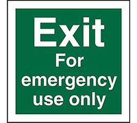 Seco Cartello "Exit for Emergency Use Only", 100 mm x 100 mm - 1 mm, in plastica semi rigida