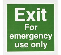 Seco Cartello "Exit for Emergency Use Only", 150 mm x 150 mm - 1 mm, in plastica semi rigida