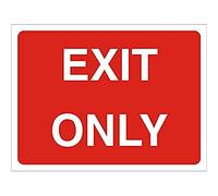 Seco Cartello Exit Only, 600 mm x 450 mm - 4 mm scanalato