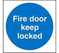 Seco Cartello Fire Door Keep Locked, 100 mm x 100 mm, vinile autoadesivo, verde