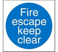 Seco Cartello "Fire Escape Keep Clear", 100 mm x 100 mm, vinile autoadesivo
