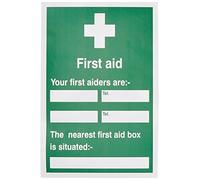 Seco Cartello "First Aid - Your First Aiders are The Nearest First Aid Box is Situated", 200 mm x 300 mm, vinile autoadesivo