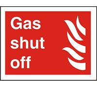 Seco Cartello "Gas Shut Off & Fire", 200 mm x 150 mm, in vinile fotoluminescente autoadesivo