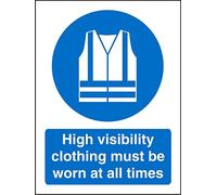 Seco Cartello "High Visibility Clothing Must Be Worn at All Times", 150 mm x 200 mm, vinile autoadesivo