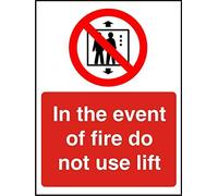 Seco Cartello in The Event of Fire Do Not Use Lift, 150 mm x 200 mm - 2 mm Prestige acrilico con retro su entrambi i lati