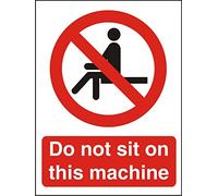 Seco Cartello in vinile autoadesivo con scritta "Do not sit on this machine", 200 mm x 300 mm