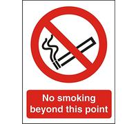 Seco Cartello in vinile autoadesivo con scritta "No Smoking Beyond This Point", formato A4 (210 mm x 297 mm)