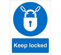 Seco Cartello Keep Locked, 150 mm x 200 mm, vinile autoadesivo