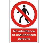 Seco Cartello "No Admittance to Unauthorised Persons, 400 mm x 600 mm - 1 mm in plastica semi rigida
