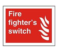 Seco Cartello per interruttore e fuoco dei vigili del fuoco, 200 mm x 150 mm, fotoluminescente in plastica semi rigida da 1 mm