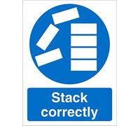 Seco Cartello Stack Correctly in vinile, 150 mm x 200 mm, autoadesivo
