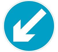 Seco Cartello stradale Keep Left Traffic, 450 mm x 450 mm - 3 mm in alluminio composito
