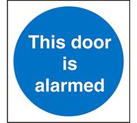 Seco Cartello "This Door is Alarmed", 100 mm x 100 mm - 1 mm, in plastica semi rigida
