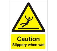 Seco Caution Slippery When Wet Sign, 300 x 400 mm, vinile autoadesivo
