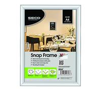 Seco Cornici a scatto in alluminio, formato A4, confezione da 5, 210 x 297 mm, facili da aprire, per poster, punti vendita, menù, avvisi sulla salute e sulla sicurezza, ideali per uffici, negozi e