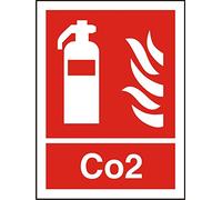 Seco Estintore, cartello Fire & Co2, 200 mm x 300 mm, vinile fotoluminescente autoadesivo