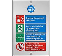 Seco Fire Action with Do Not Use Lift Sign, 150 mm x 200 mm - 5 mm acrilico trasparente con fissaggio stand off