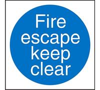 Seco Fire Escape Keep Clear Segnale, 400 mm x 400 mm - 1 mm in plastica semi rigida