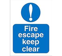 Seco Fire Escape Keep Clear Sign, 150 mm x 200 mm - 1 mm, in plastica semi rigida