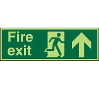 Seco Fire Exit - Cartello con freccia a destra, 600 x 200 mm, in vinile fotoluminescente autoadesivo, motivo: Fire Exit, Man Running Right