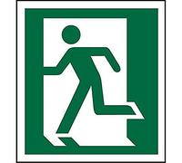 Seco Fire Exit - Cartello con scritta "Man Running Through Door Left", 100 mm x 100 mm - 1 mm, in plastica semi rigida